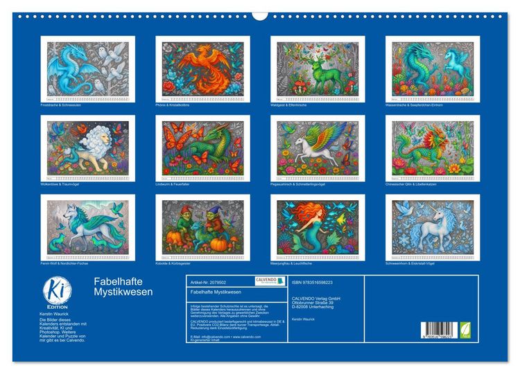 Produktbild: Fabelhafte Mystikwesen (Wandkalender 2026 DIN A2 quer), CALVENDO Monatskalender