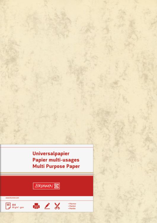 Produktbild: Brunnen Universalpapier A4 Marmor ch 50Bl