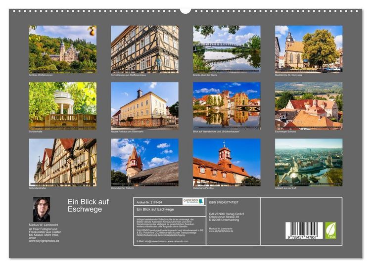 Produktbild: Ein Blick auf Eschwege (hochwertiger Premium Wandkalender 2026 DIN A2 quer), Kunstdruck in Hochglanz