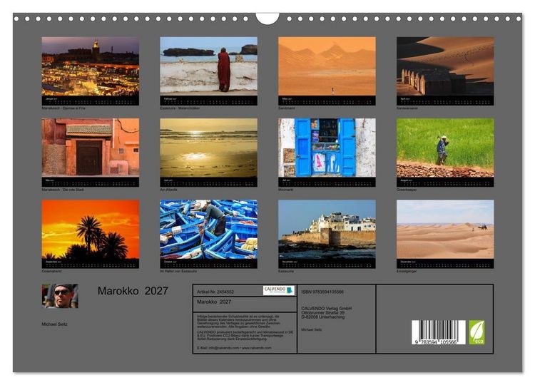 Produktbild: Marokko 2027 (Wandkalender 2027 DIN A3 quer), CALVENDO Monatskalender