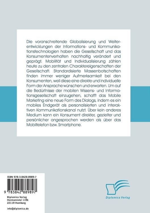 Produktbild: Die Zukunft des Marketing ist mobil! Grundlagen, Voraussetzungen und Instrumente des Mobile Marketing