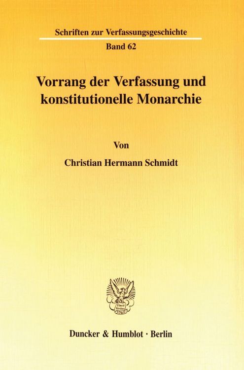 Produktbild: Vorrang der Verfassung und konstitutionelle Monarchie.