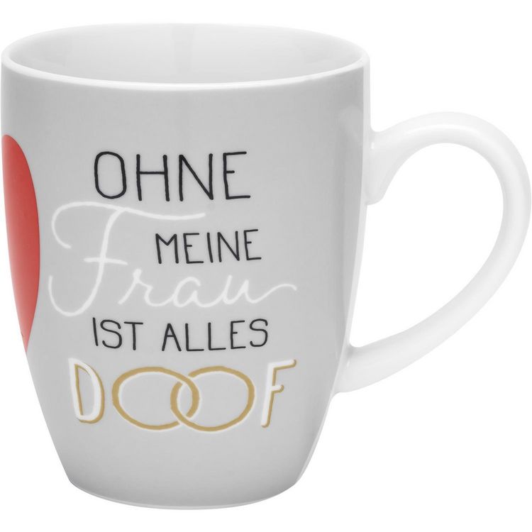 Produktbild: GRUSS & CO Tassen-Set Motiv "Ohne meine Frau ist alles doof