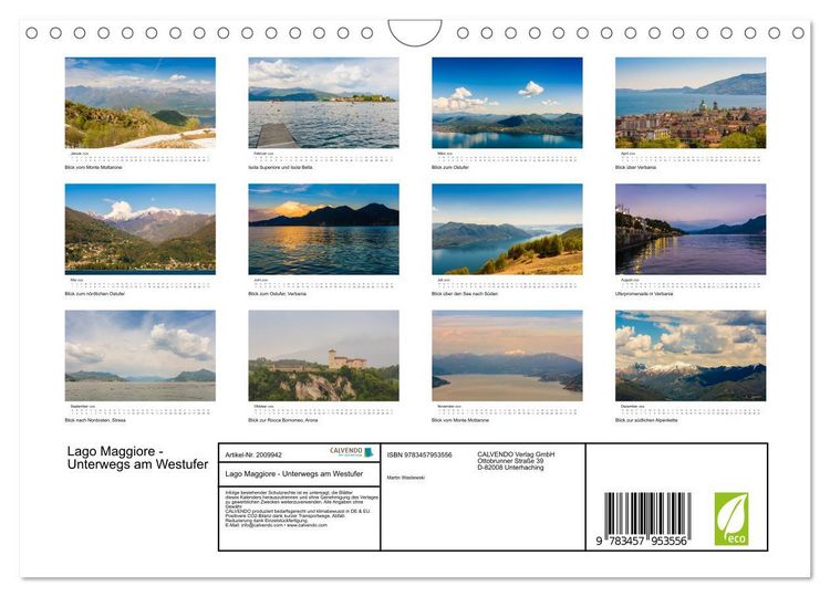Produktbild: Lago Maggiore - Unterwegs am Westufer (Wandkalender 2026 DIN A4 quer), CALVENDO Monatskalender