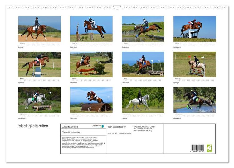 Produktbild: Vielseitigkeitsreiten (Wandkalender 2027 DIN A2 quer), CALVENDO Monatskalender