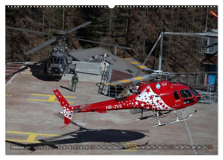 Produktbild: Helikopter in der Luft (hochwertiger Premium Wandkalender 2027 DIN A2 quer), Kunstdruck in Hochglanz
