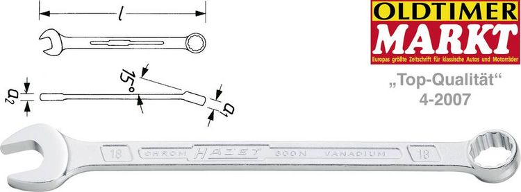 Produktbild: Ringmaulschl&uuml;ssel 600N SW 10mm L.154,5mm Form A Spezialstahl HAZET