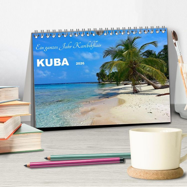 Produktbild: Kuba - Ein ganzes Jahr Karibikflair (Tischkalender 2026 DIN A5 quer), CALVENDO Monatskalender