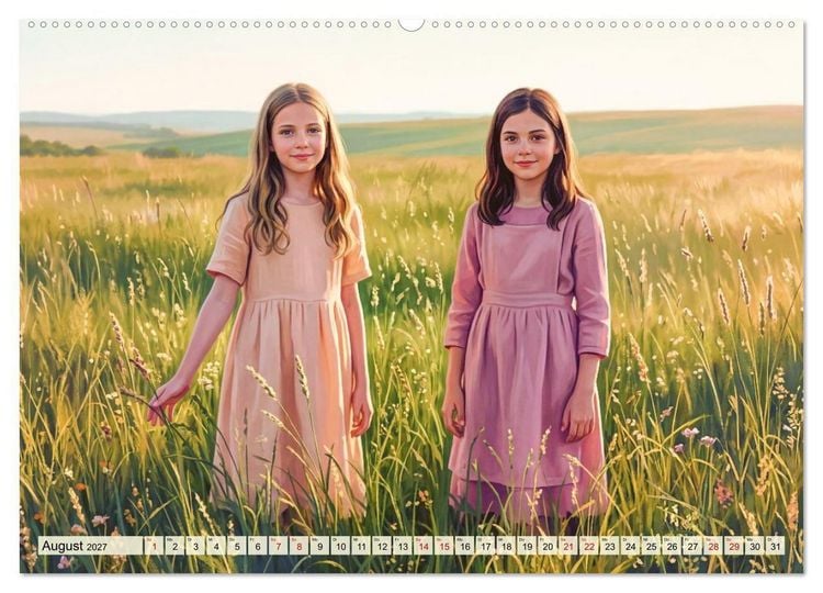 Produktbild: Gl&uuml;ckliche Kindertage - Impressionen aus vergangen Zeiten (Wandkalender 2027 DIN A2 quer), CALVENDO Monatskalender