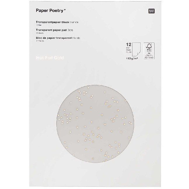 Produktbild: Transparentpapier, Punkte / Gold  Mix