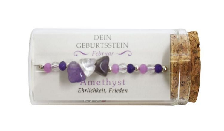 Produktbild: "Februar" Geburtsstein Armband im Gl&auml;schen