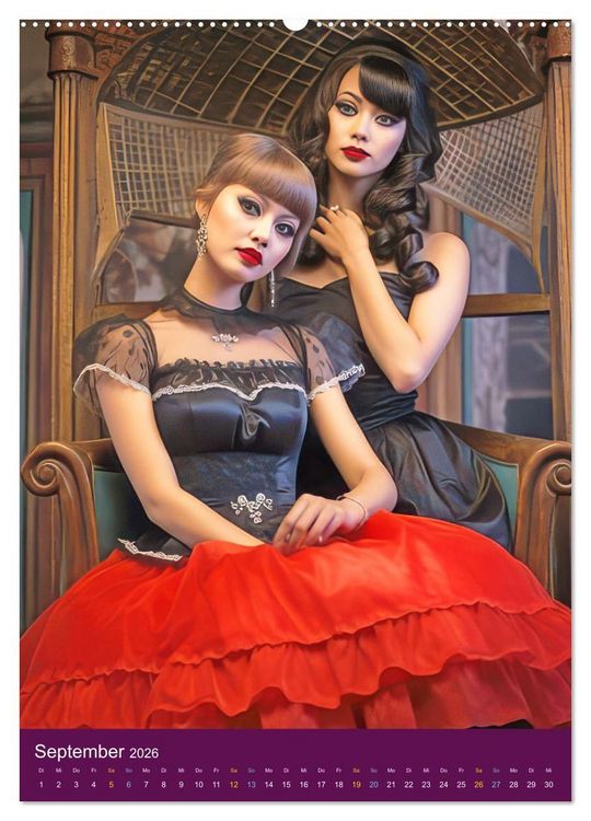 Produktbild: Burlesque T&auml;nzerinnen - Verf&uuml;hrerischer Tanz (hochwertiger Premium Wandkalender 2026 DIN A2 hoch), Kunstdruck in Hochglanz