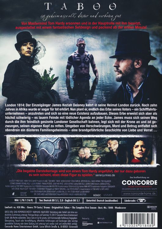 Produktbild: TABOO - Die komplette 1. Staffel [3 DVDs]
