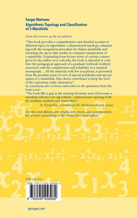 Produktbild: Algorithmic Topology and Classification of 3-Manifolds