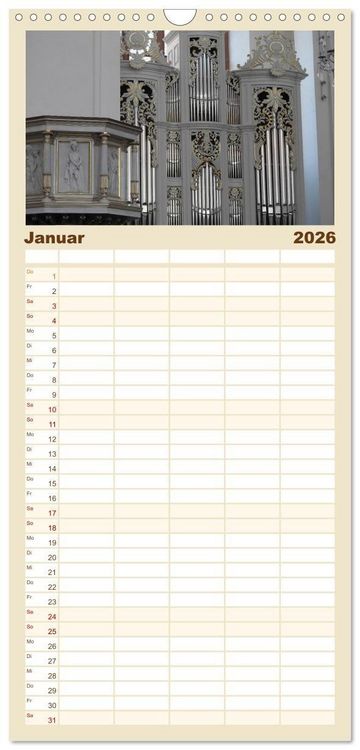 Produktbild: Familienplaner 2026 - Fantastische Welt der Orgeln mit 5 Spalten (Wandkalender, 21 x 45 cm) CALVENDO