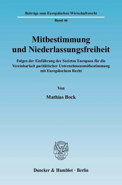 Produktbild: Mitbestimmung und Niederlassungsfreiheit.