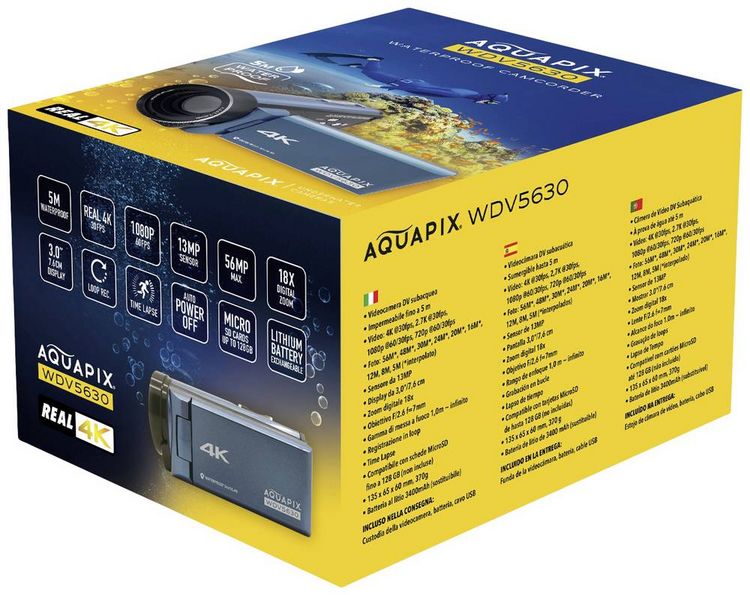 Produktbild: Aquapix WDV5630 GreyBlue Camcorder 7.6 cm 3 Zoll 13 Megapixel Grau-Blau