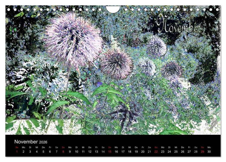 Produktbild: Blumen - Digital (Wandkalender 2026 DIN A4 quer), CALVENDO Monatskalender