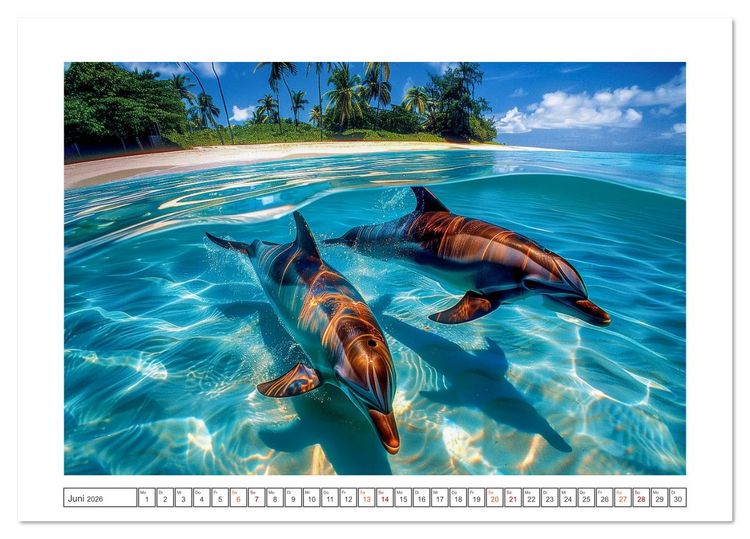 Produktbild: Delfingl&uuml;ck (Tischkalender 2026 DIN A5 quer), CALVENDO Monatskalender