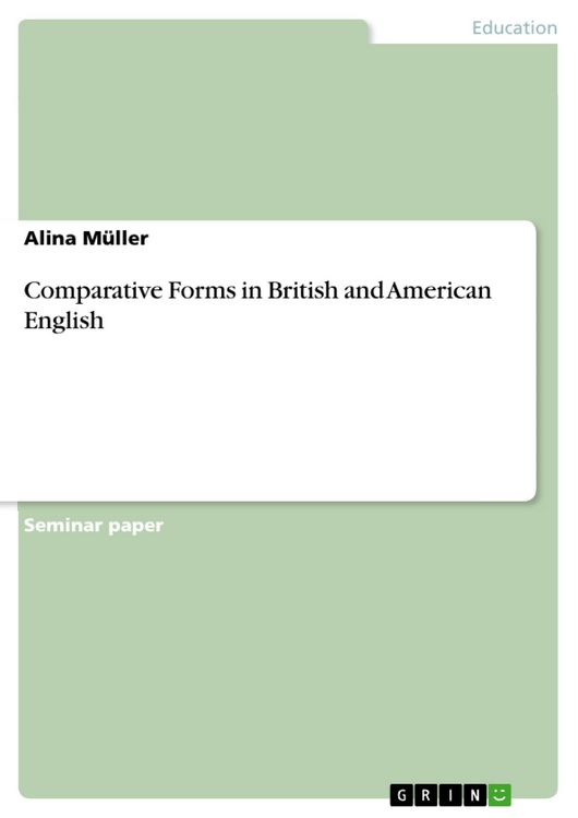 Produktbild: Comparative Forms in British and American English