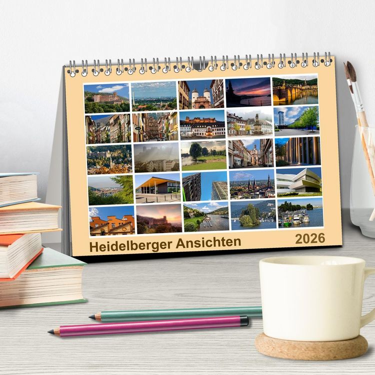 Produktbild: Heidelberg Views - Heidelberger Ansichten (Tischkalender 2026 DIN A5 quer), CALVENDO Monatskalender