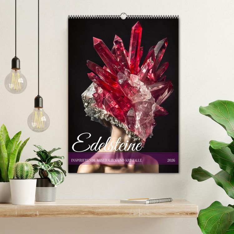 Produktbild: Edelsteine - Inspirierende Mineralien und Kristalle (Wandkalender 2026 DIN A2 hoch), CALVENDO Monatskalender