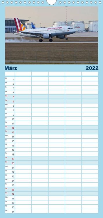Produktbild: Familienplaner Airliner im Fokus (Wandkalender 2022 , 21 cm x 45 cm, hoch)