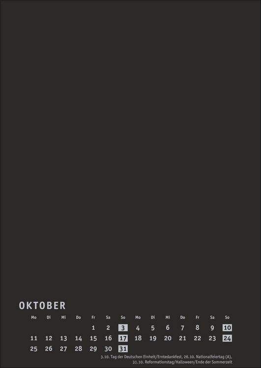 Produktbild: Premium-Bastelkalender schwarz A4 2027