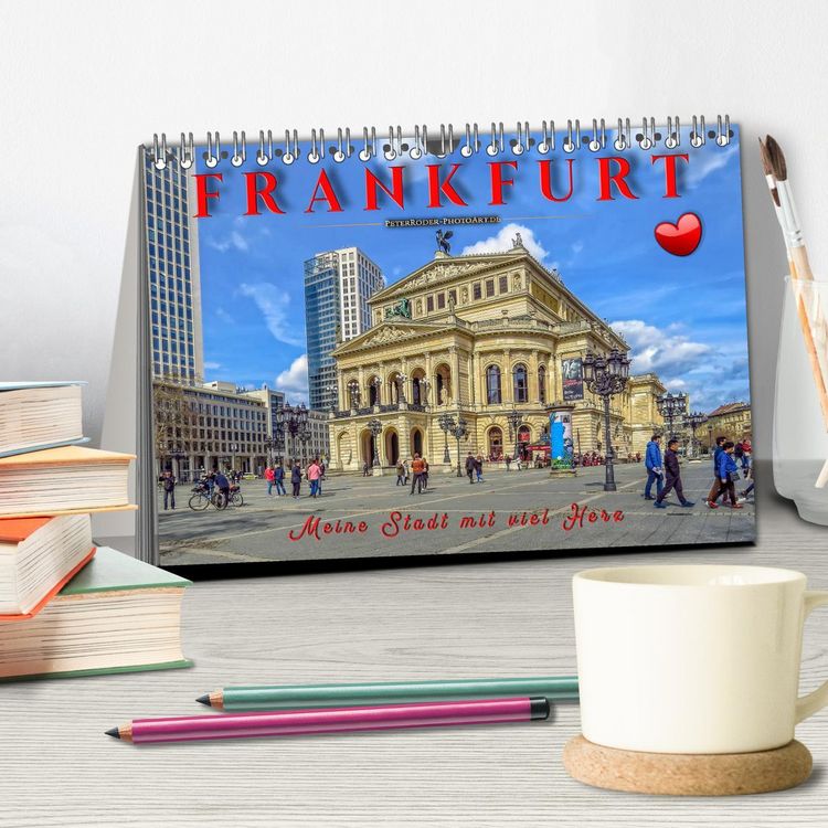 Produktbild: Frankfurt - meine Stadt mit viel Herz (Tischkalender 2026 DIN A5 quer), CALVENDO Monatskalender