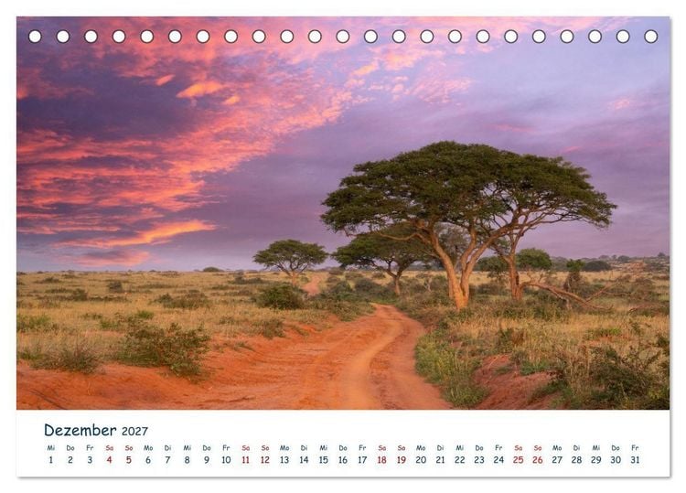 Produktbild: Fernweh Uganda - Natursch&ouml;nheit Ostafrikas (Tischkalender 2027 DIN A5 quer), CALVENDO Monatskalender
