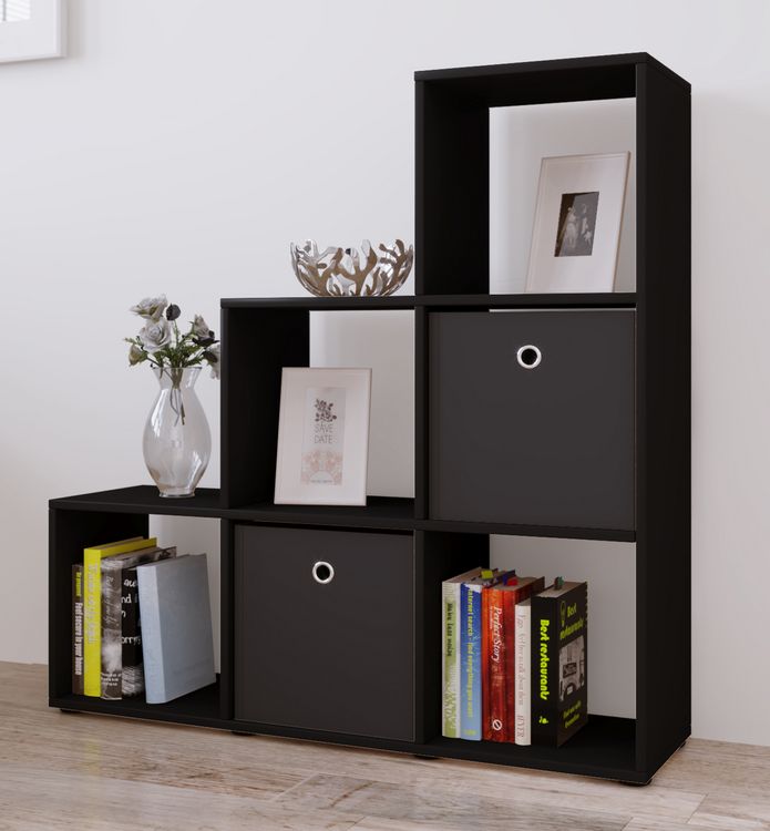 Produktbild: Holz Stand Treppenregal Regal 6 F&auml;cher Nitas