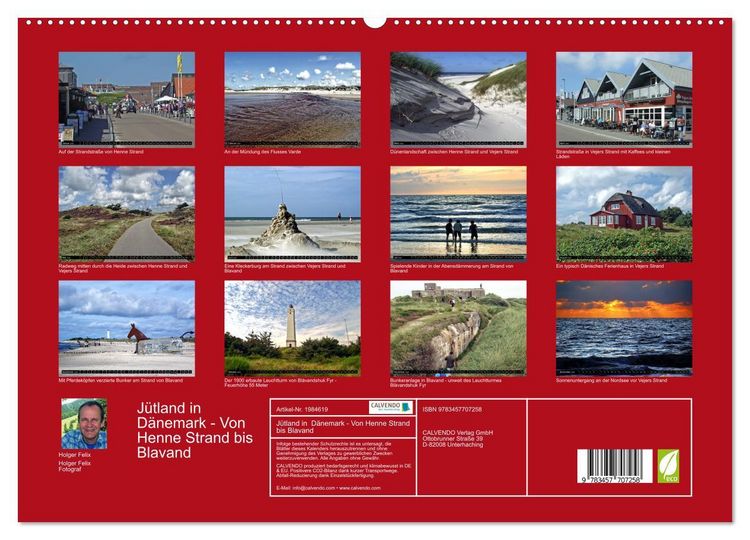 Produktbild: J&uuml;tland in D&auml;nemark - Von Henne Strand bis Blavand (hochwertiger Premium Wandkalender 2026 DIN A2 quer), Kunstdruck in Hochglanz
