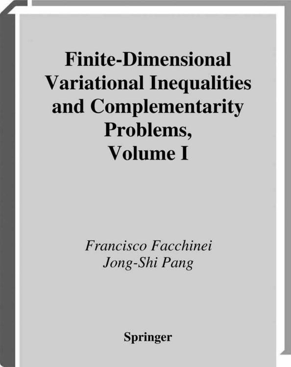 Produktbild: Finite-Dimensional Variational Inequalities and Complementarity Problems