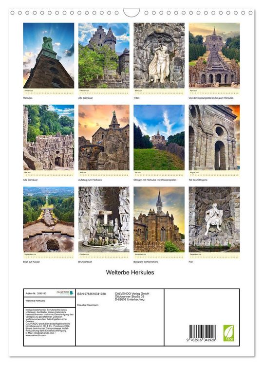Produktbild: Welterbe Herkules (Wandkalender 2026 DIN A3 hoch), CALVENDO Monatskalender