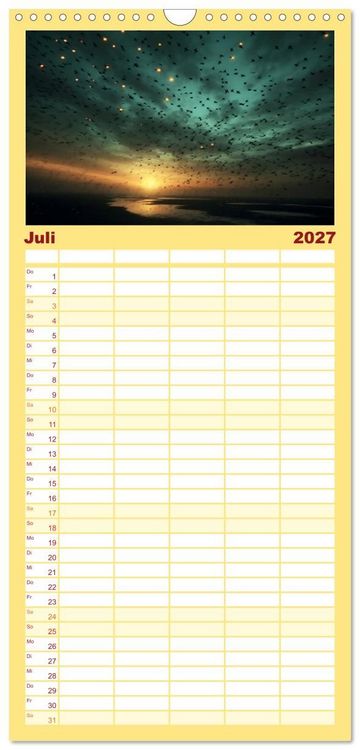 Produktbild: Familienplaner 2027 - Die Magie der Masse mit 5 Spalten (Wandkalender, 21 x 45 cm) CALVENDO