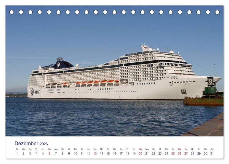 Produktbild: Giganten der Meere - Kreuzfahrtschiffe (Tischkalender 2026 DIN A5 quer), CALVENDO Monatskalender