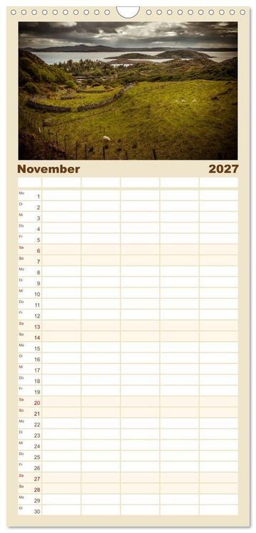 Produktbild: Familienplaner 2027 - Die Highlands - Schottlands rauher Nordwesten mit 5 Spalten (Wandkalender, 21 x 45 cm) CALVENDO