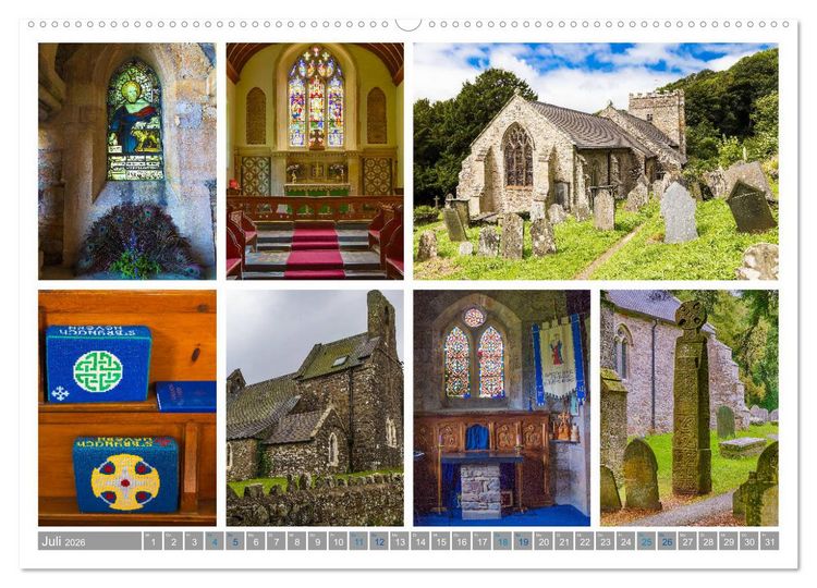 Produktbild: Sehnsucht Wales - Collagen eines Landes (Wandkalender 2026 DIN A2 quer), CALVENDO Monatskalender
