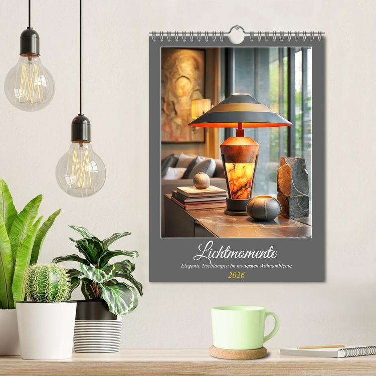 Produktbild: Lichtmomente. Elegante Tischlampen im modernen Wohnambiente (Wandkalender 2026 DIN A4 hoch), CALVENDO Monatskalender