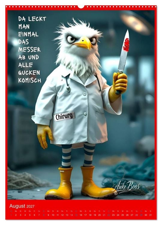 Produktbild: B&ouml;se M&ouml;wen - Jenseits des guten Geschmacks (hochwertiger Premium Wandkalender 2027 DIN A2 hoch), Kunstdruck in Hochglanz