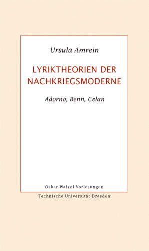 Produktbild: Lyriktheorien der Nachkriegsmoderne