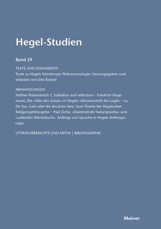 Produktbild: Hegel-Studien Band 29