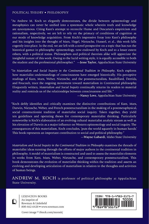 Produktbild: Materialism and Social Inquiry in the Continental Tradition in Philosophy