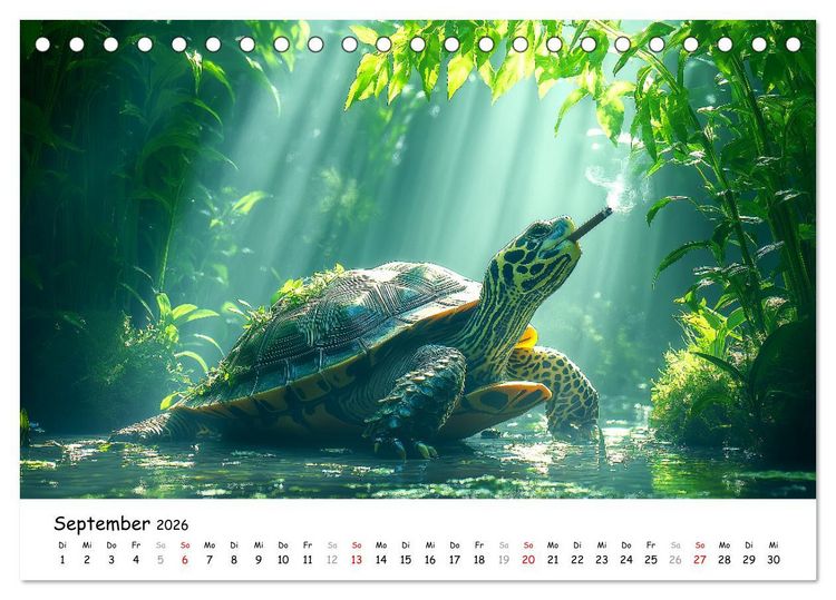 Produktbild: CHILL MAL - Entspannte Schildkr&ouml;ten beim Faulenzen (Tischkalender 2026 DIN A5 quer), CALVENDO Monatskalender