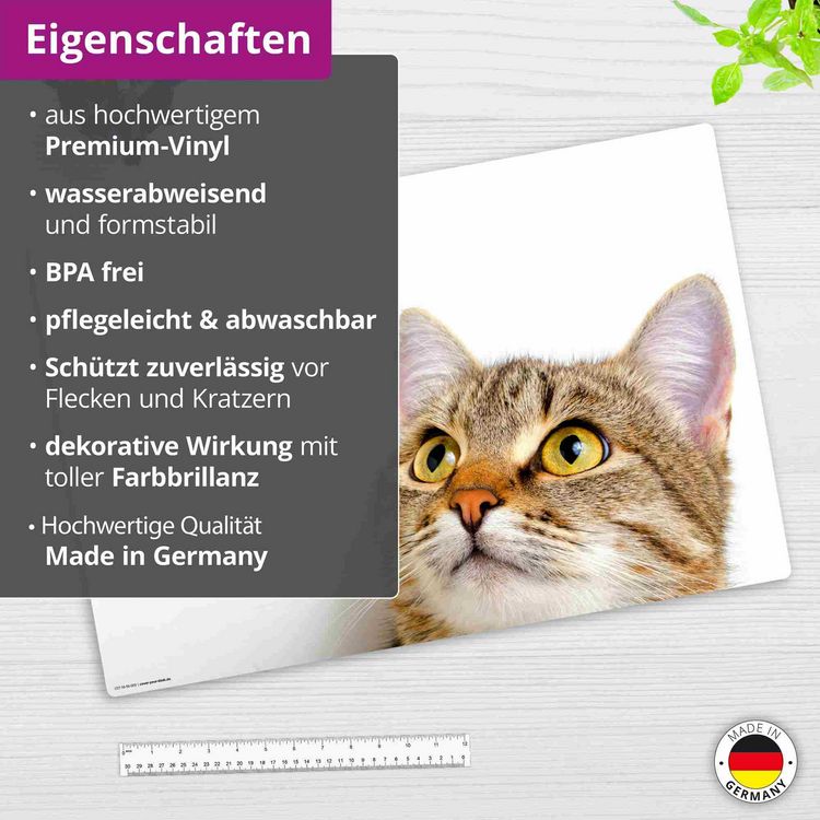 Produktbild: Cover-your-desk Schreibtischunterlage f&uuml;r Kinder und Erwachsene Katzenblick, aus hochwertigem Vinyl , 60 x 40 cm