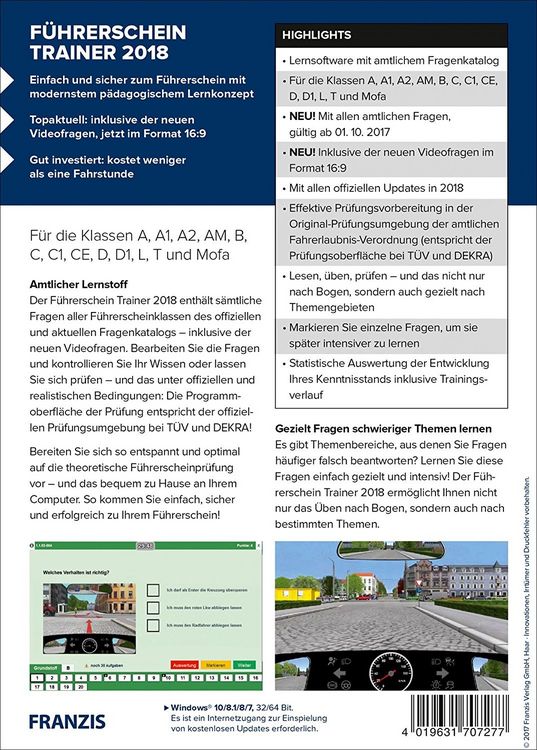 Produktbild: F&uuml;hrerschein Trainer 2018