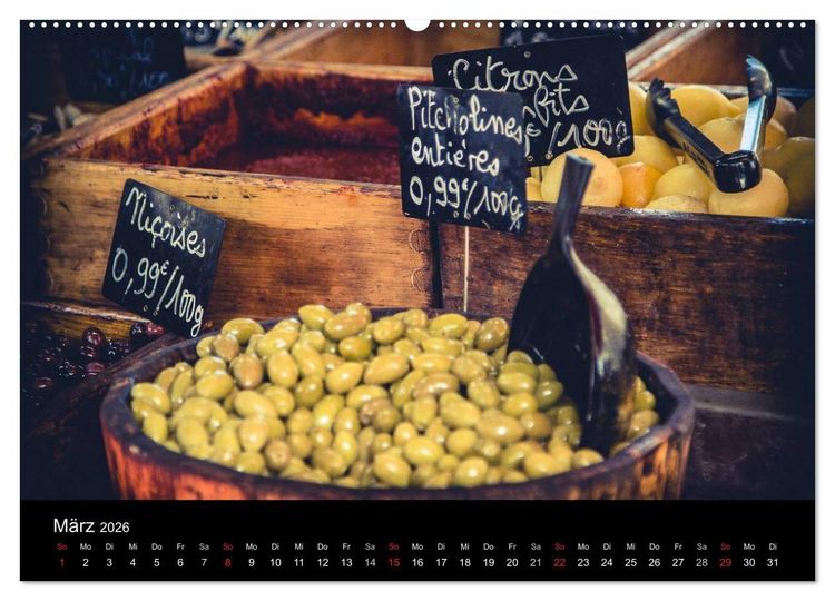 Produktbild: Erlebnis der Sinne - Franz&ouml;sischer Markt auf Korsika (hochwertiger Premium Wandkalender 2026 DIN A2 quer), Kunstdruck in Hochglanz