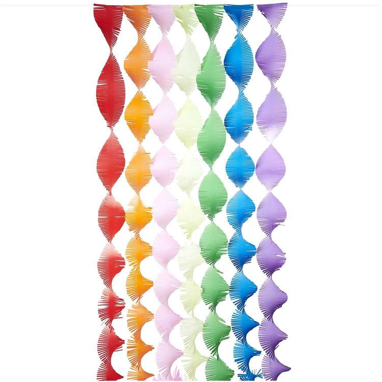 Produktbild: Krepp Girlanden, Regenbogen Klassik Mix, MIX, 7 Stk, 17,