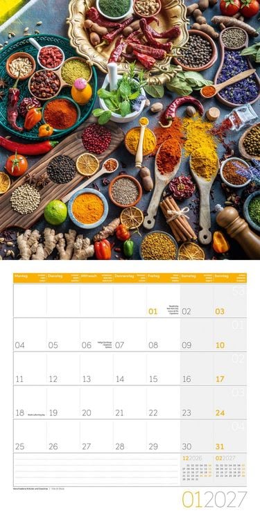 Produktbild: Food Kalender 2027 - 30x30 - Art12