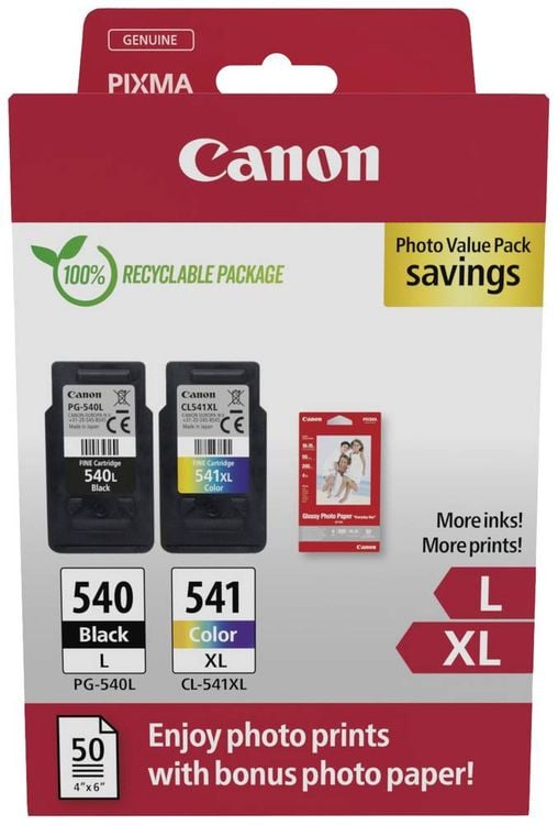 Produktbild: Canon Druckerpatrone PG540L/CL541XL Photo Value Pack Original Kombi-Pack Schwarz, Cyan, Magenta, Gelb 5224B012